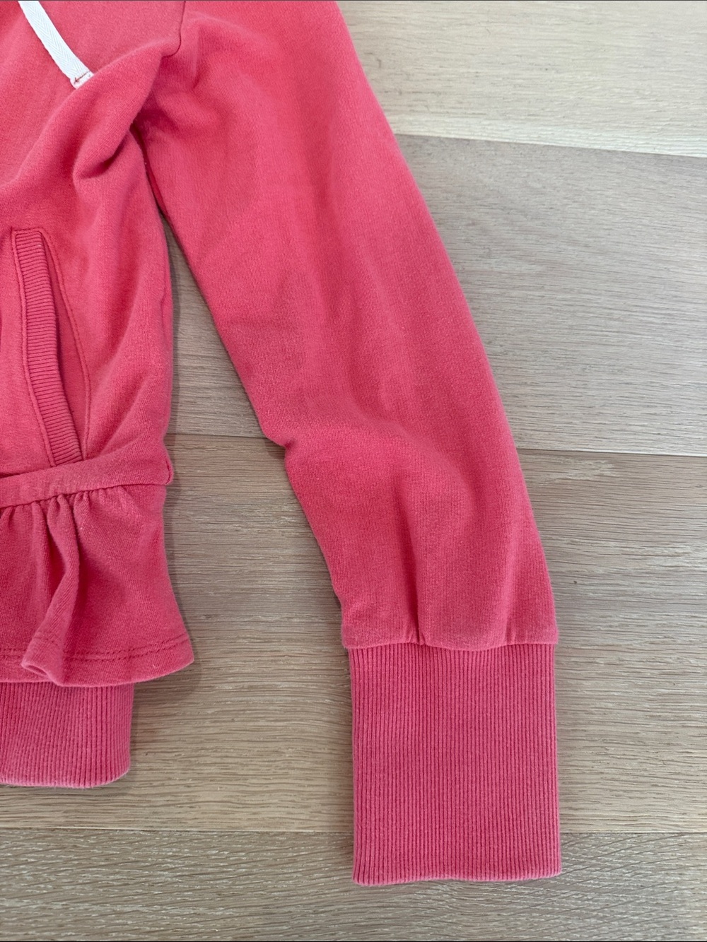 Anthropologie Coral Women’s Hooded Zip Jacket with Ruffle Hem size s - Picture 8 of 14